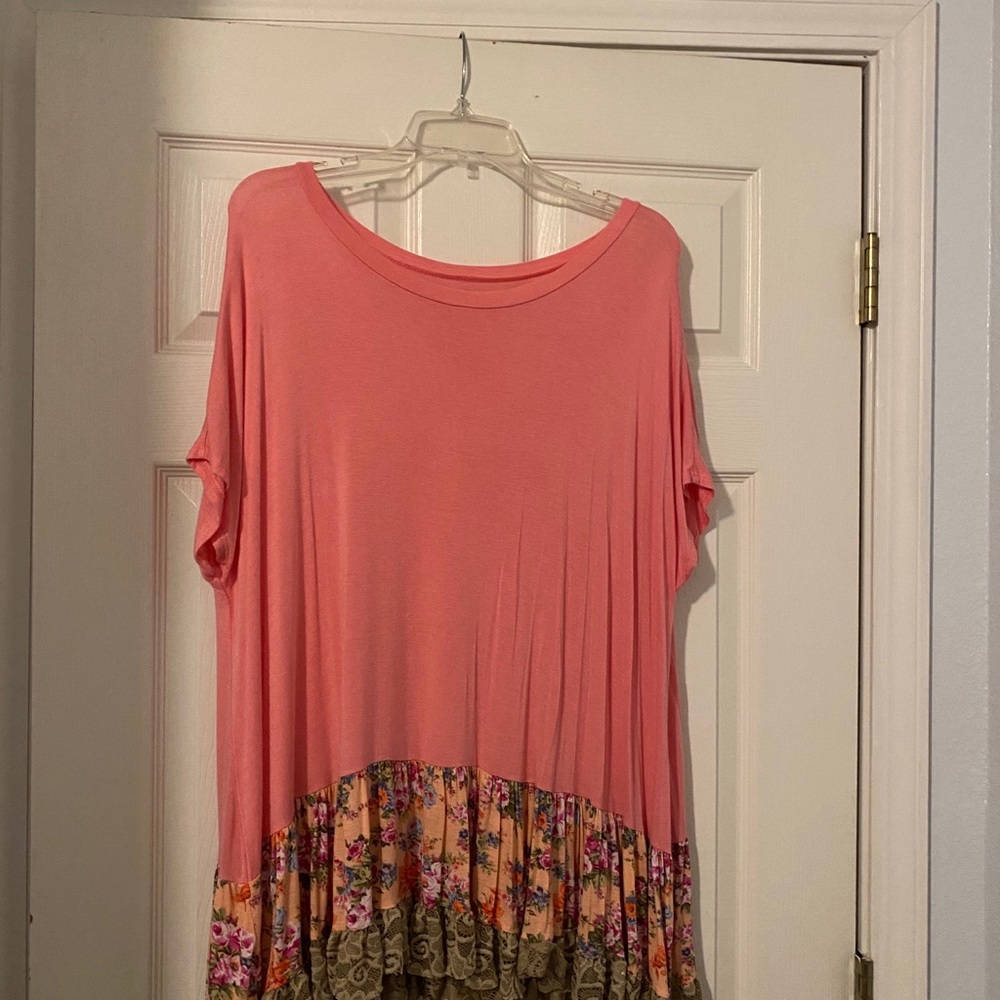 Lace Trim Peach Top